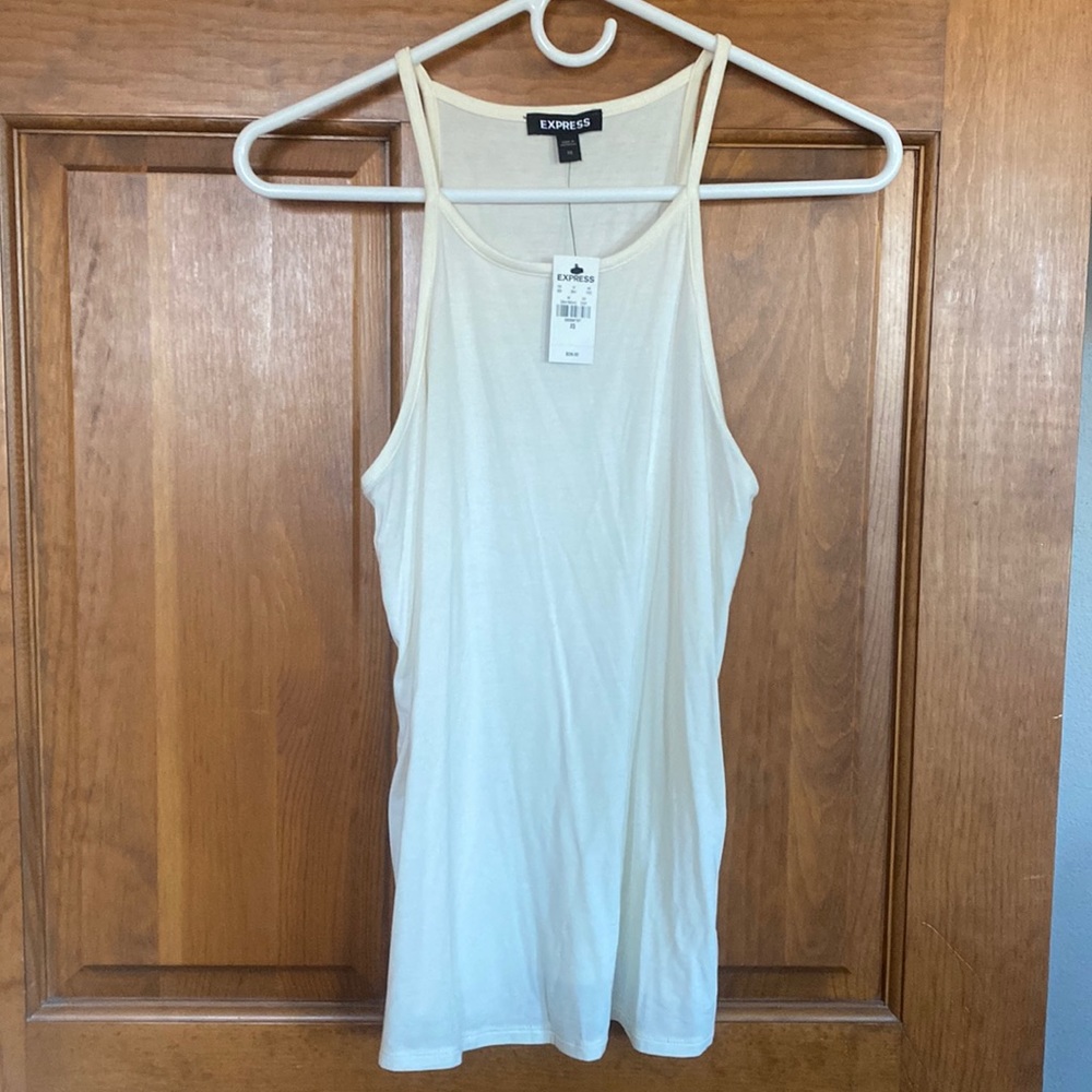 NWT Express high neck razorback tank. Ivory. XS